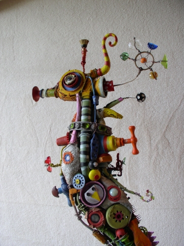 gérard collas -sculpteur-assemblage-art- singulier-hippocampe