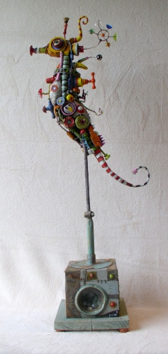 gérard collas -sculpteur-assemblage-art- singulier-hippocampe