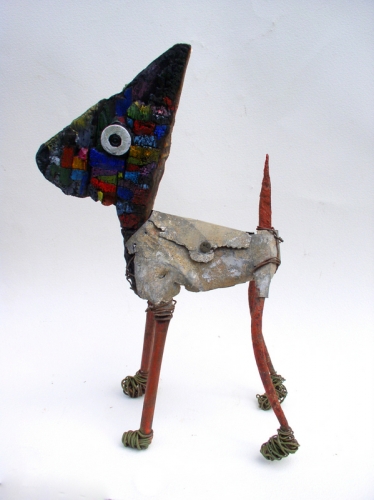gérard collas -sculpteur-assemblage-art singulier-chien
