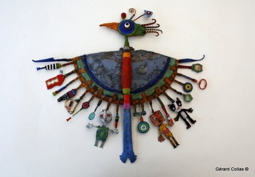 gérard collas, sculpture, assemblage art brut singulier