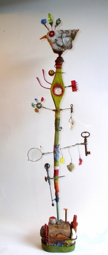 gérard collas,sculpture,assemblage,2012,oiseau,reves