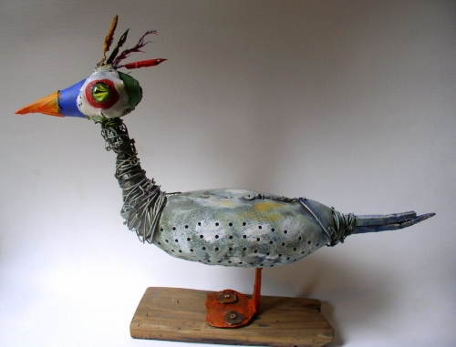 oiseau,assemblage,art,singulier,contemporain,gerard collas,sculpture