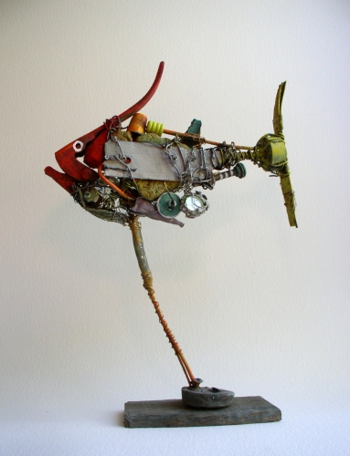 gérard collas -sculpteur-assemblage-art singulier-poisson