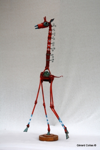girafe, assemblage, gérard collas -sculpteur