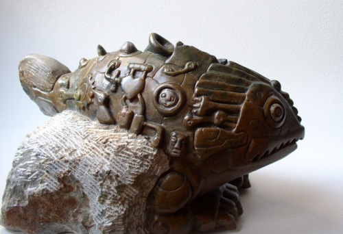 poisson,sculpture ,stéatite,gerard collas