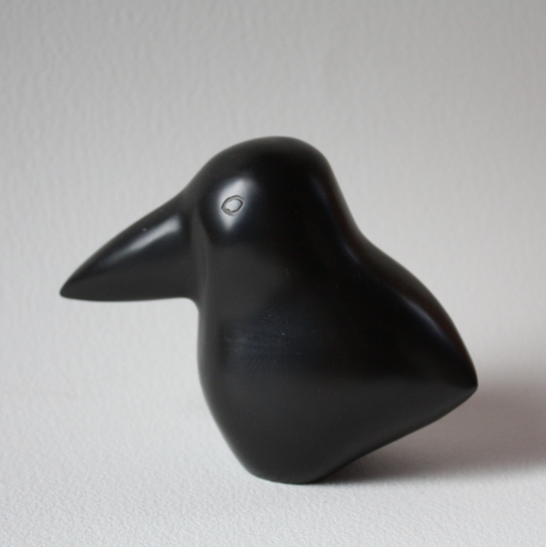 gérard collas -sculpteur,corbeau, marbre noir