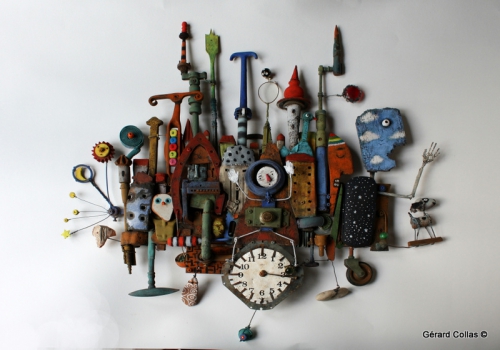 gérard collas,assemblage,sculpture,horloger
