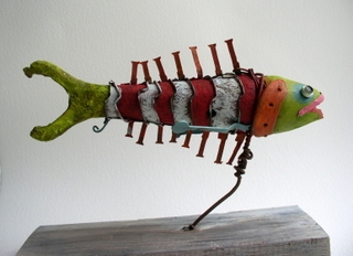 gérard collas -sculpteur-assemblage-art singulier-poisson